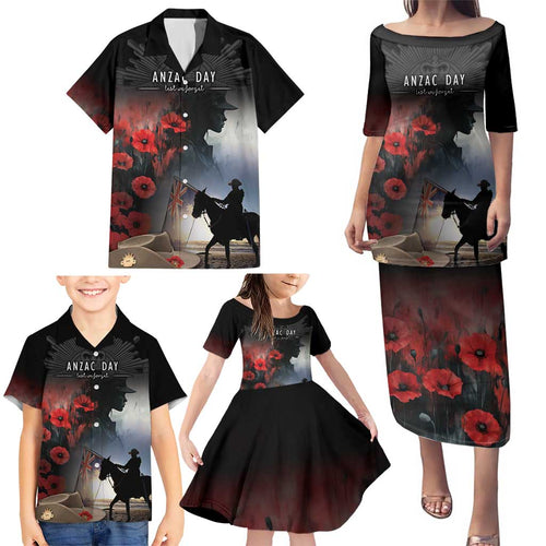 Anzac Day Family Matching Puletasi and Hawaiian Shirt Women In War - Lest We Forget