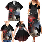 Anzac Day Family Matching Summer Maxi Dress and Hawaiian Shirt Women In War - Lest We Forget