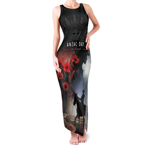 Anzac Day Family Matching Tank Maxi Dress and Hawaiian Shirt Women In War - Lest We Forget