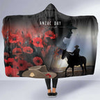 Anzac Day Hooded Blanket Women In War - Lest We Forget
