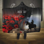 Anzac Day Hooded Blanket Women In War - Lest We Forget