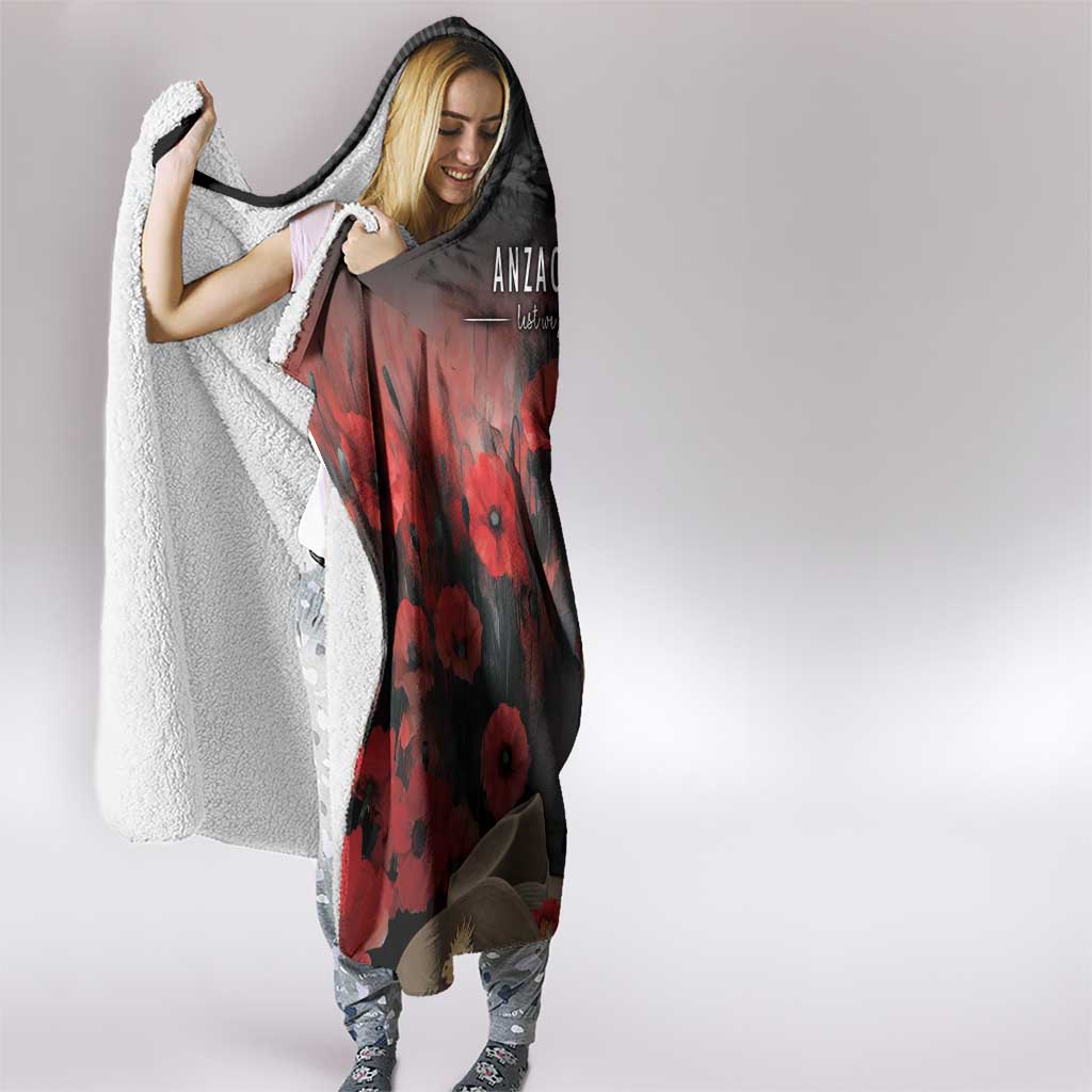 Anzac Day Hooded Blanket Women In War - Lest We Forget