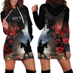 Anzac Day Hoodie Dress Women In War - Lest We Forget