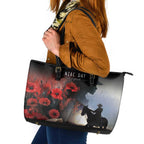 Anzac Day Leather Tote Bag Women In War - Lest We Forget