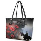 Anzac Day Leather Tote Bag Women In War - Lest We Forget
