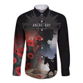 Anzac Day Long Sleeve Button Shirt Women In War - Lest We Forget
