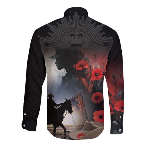 Anzac Day Long Sleeve Button Shirt Women In War - Lest We Forget