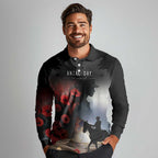 Anzac Day Long Sleeve Polo Shirt Women In War - Lest We Forget