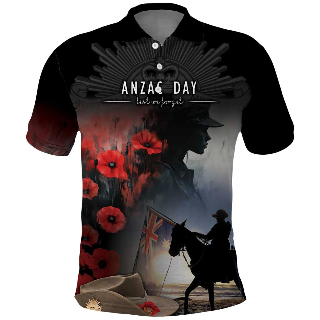 Anzac Day Polo Shirt Women In War - Lest We Forget