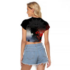 Anzac Day Raglan Cropped T Shirt Women In War - Lest We Forget