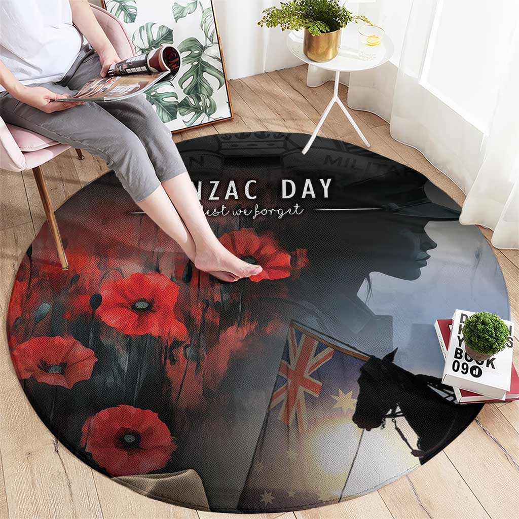 Anzac Day Round Carpet Women In War - Lest We Forget