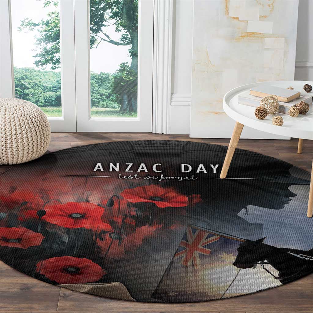 Anzac Day Round Carpet Women In War - Lest We Forget