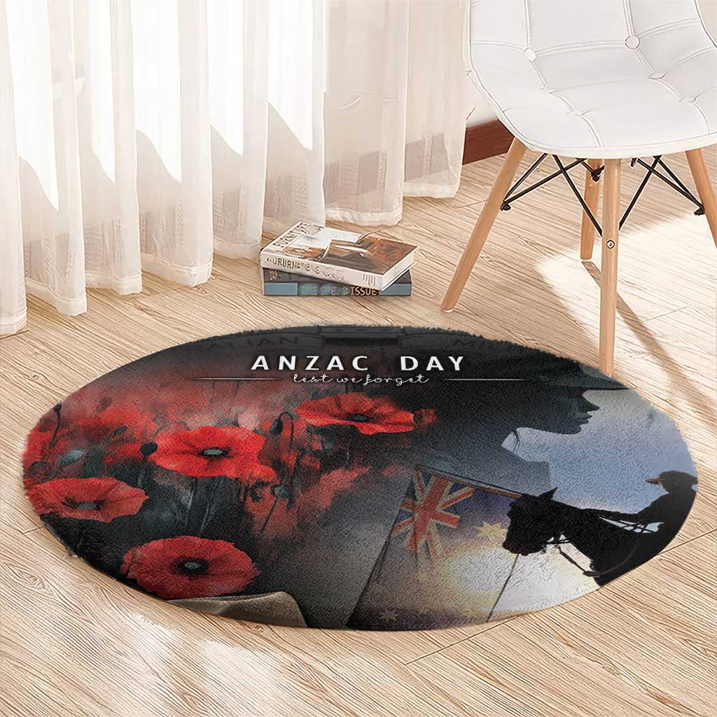 Anzac Day Round Carpet Women In War - Lest We Forget
