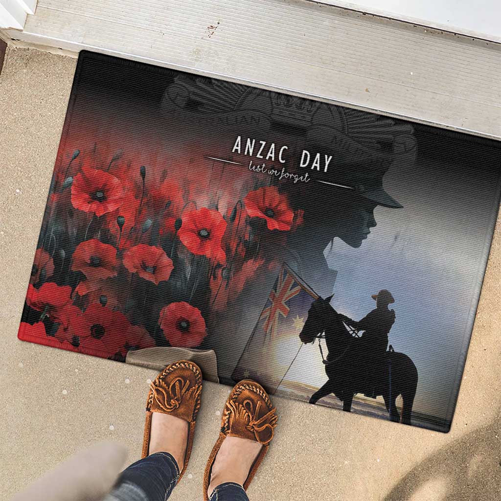 Anzac Day Rubber Doormat Women In War - Lest We Forget