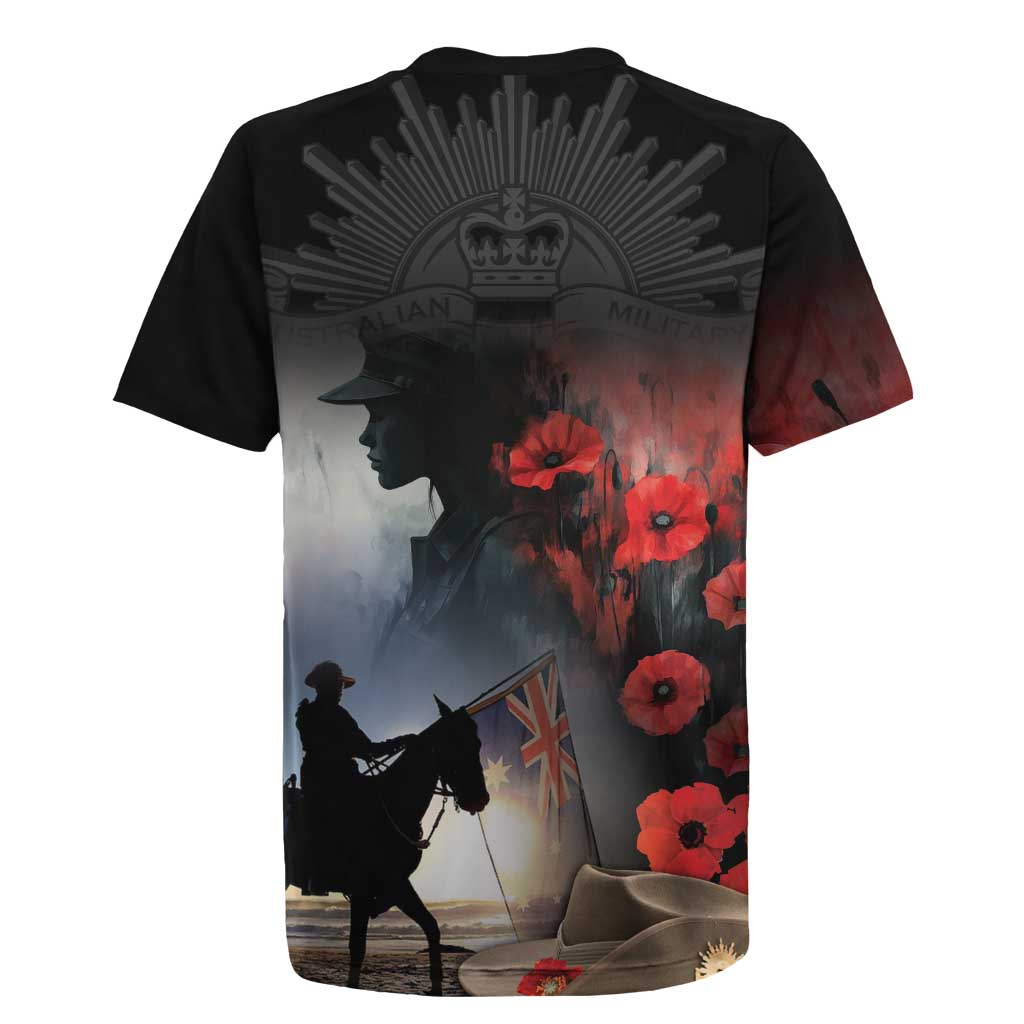 Anzac Day Rugby Jersey Women In War - Lest We Forget