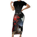Anzac Day Short Sleeve Bodycon Dress Women In War - Lest We Forget
