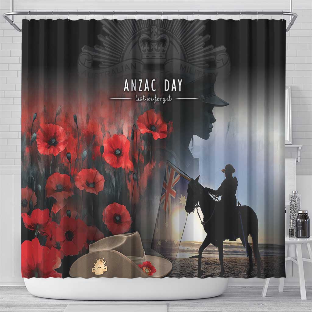 Anzac Day Shower Curtain Women In War - Lest We Forget