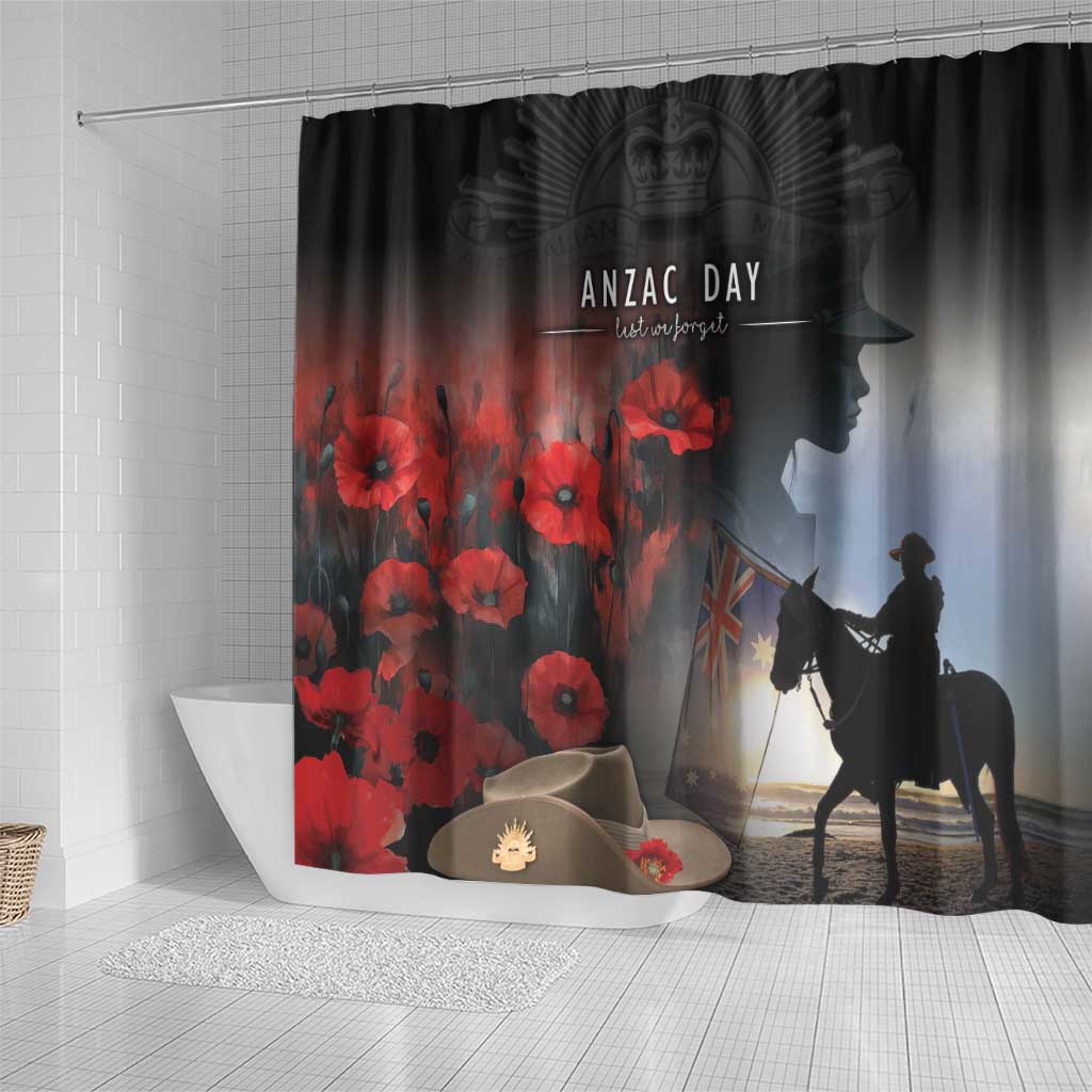 Anzac Day Shower Curtain Women In War - Lest We Forget