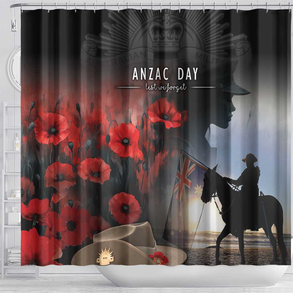 Anzac Day Shower Curtain Women In War - Lest We Forget
