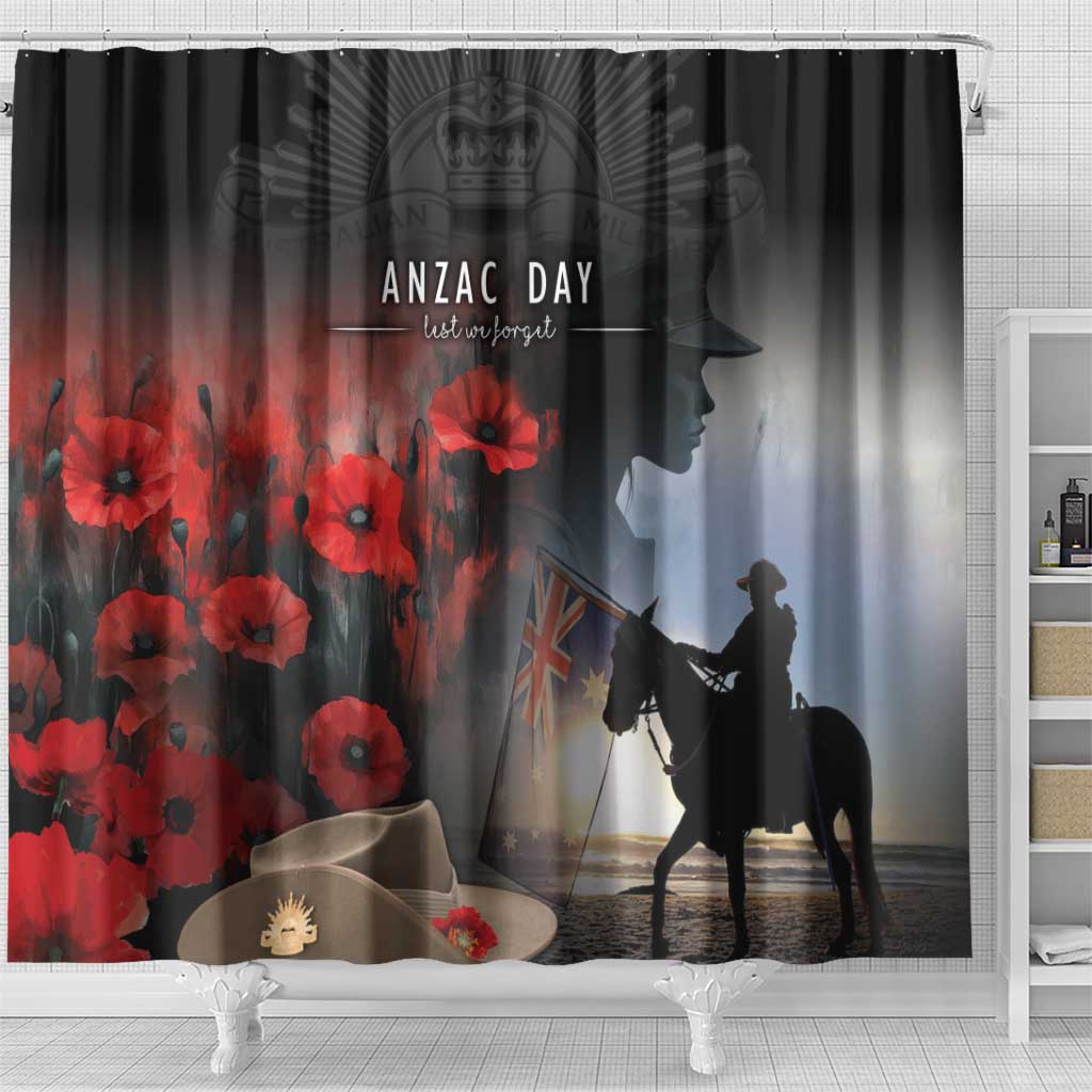 Anzac Day Shower Curtain Women In War - Lest We Forget