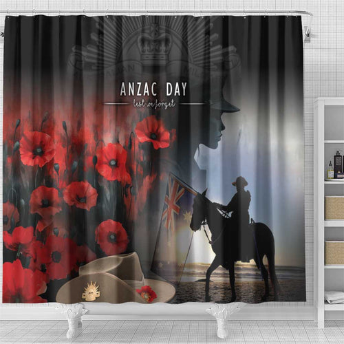Anzac Day Shower Curtain Women In War - Lest We Forget