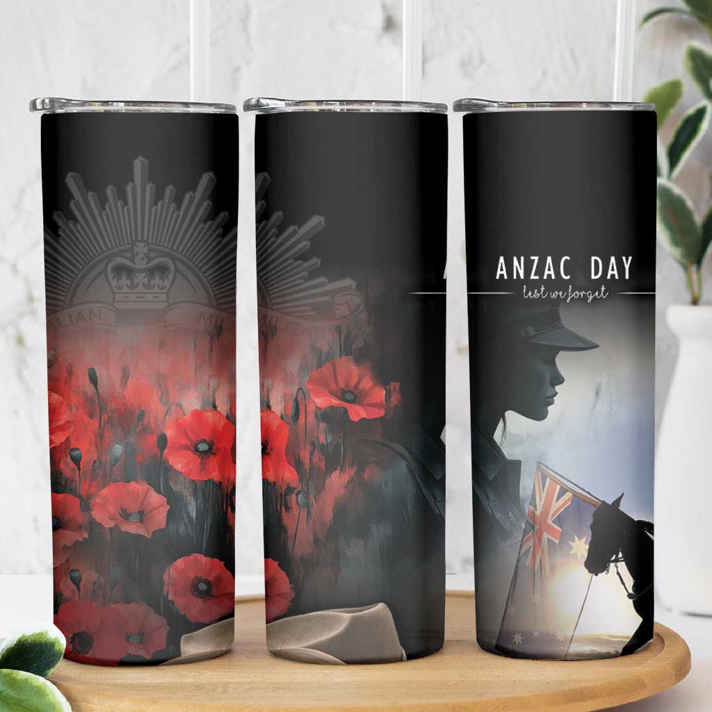 Anzac Day Skinny Tumbler Women In War - Lest We Forget