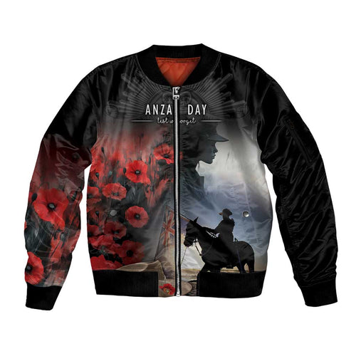 Anzac Day Sleeve Zip Bomber Jacket Women In War - Lest We Forget