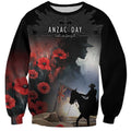 Anzac Day Sweatshirt Women In War - Lest We Forget