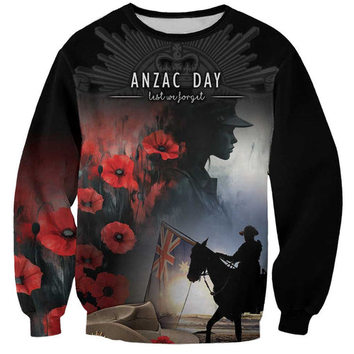 Anzac Day Sweatshirt Women In War - Lest We Forget