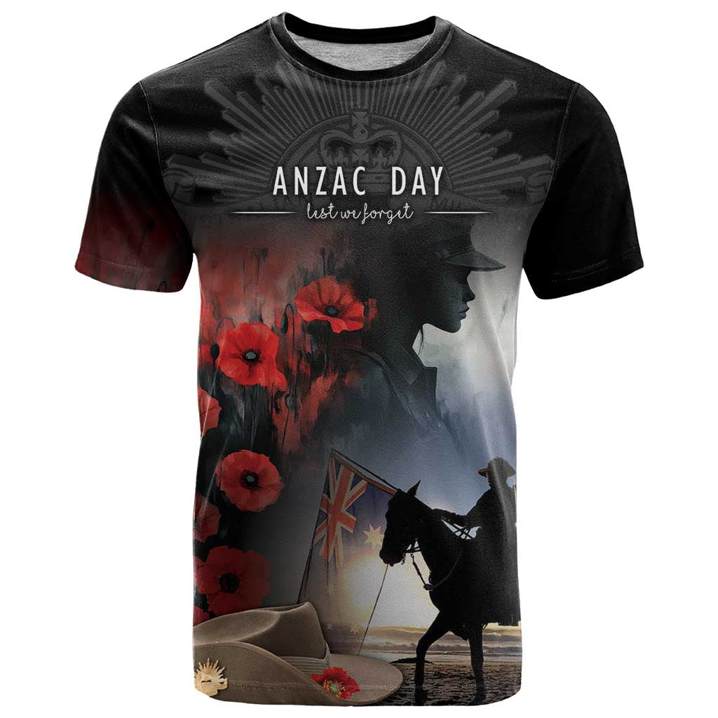 Anzac Day T Shirt Women In War - Lest We Forget