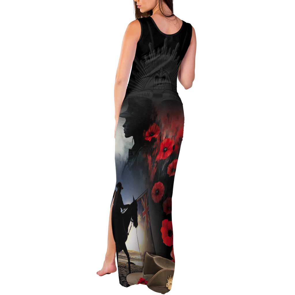 Anzac Day Tank Maxi Dress Women In War - Lest We Forget