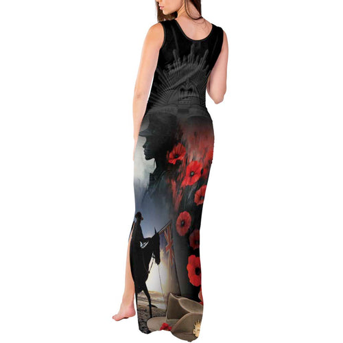Anzac Day Tank Maxi Dress Women In War - Lest We Forget