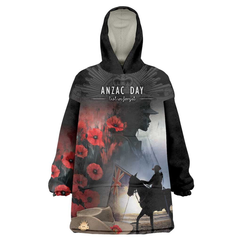 Anzac Day Wearable Blanket Hoodie Women In War - Lest We Forget