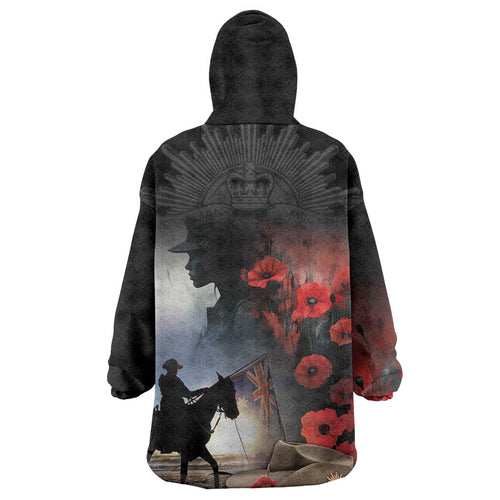 Anzac Day Wearable Blanket Hoodie Women In War - Lest We Forget