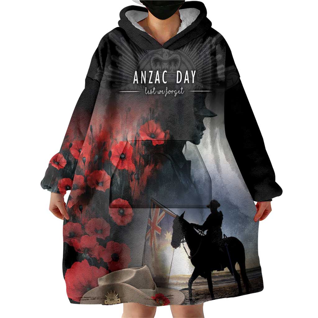 Anzac Day Wearable Blanket Hoodie Women In War - Lest We Forget
