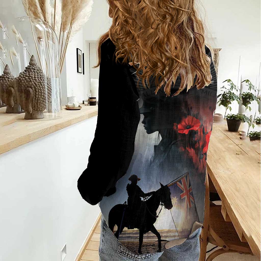 Anzac Day Women Casual Shirt Women In War - Lest We Forget