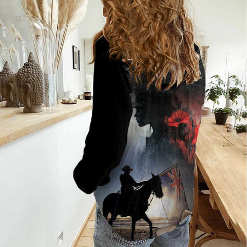 Anzac Day Women Casual Shirt Women In War - Lest We Forget