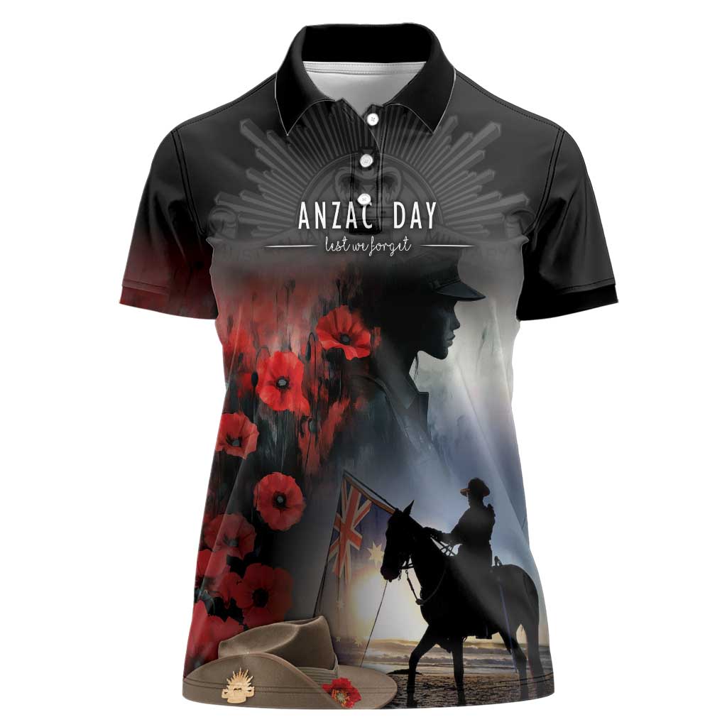 Anzac Day Women Polo Shirt Women In War - Lest We Forget