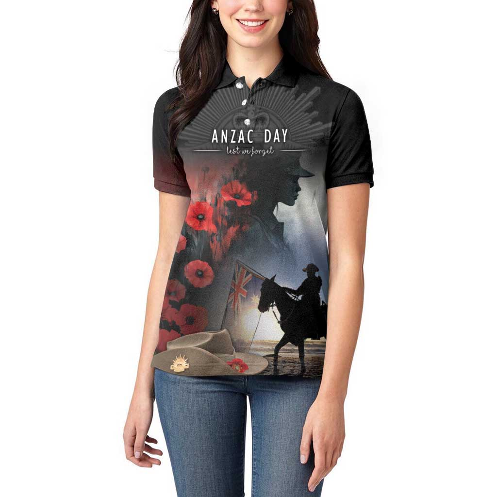 Anzac Day Women Polo Shirt Women In War - Lest We Forget