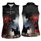 Anzac Day Women Sleeveless Polo Shirt Women In War - Lest We Forget
