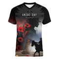 Anzac Day Women V-Neck T-Shirt Women In War - Lest We Forget