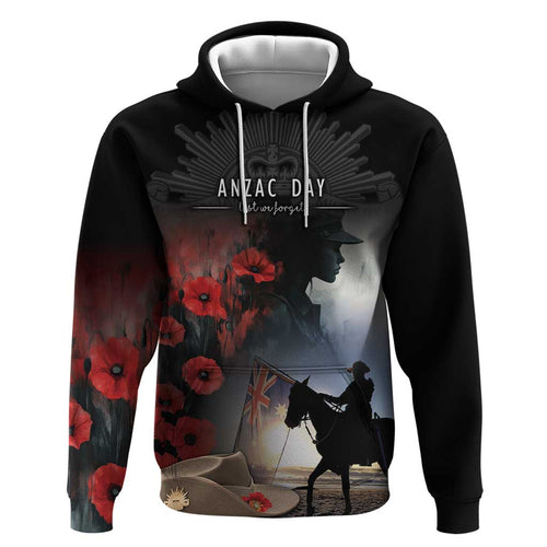 Anzac Day Zip Hoodie Women In War - Lest We Forget