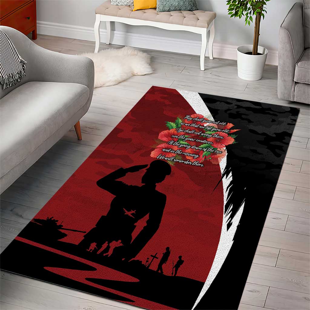 Anzac Day Women Veteran Area Rug Ode of Remembrance