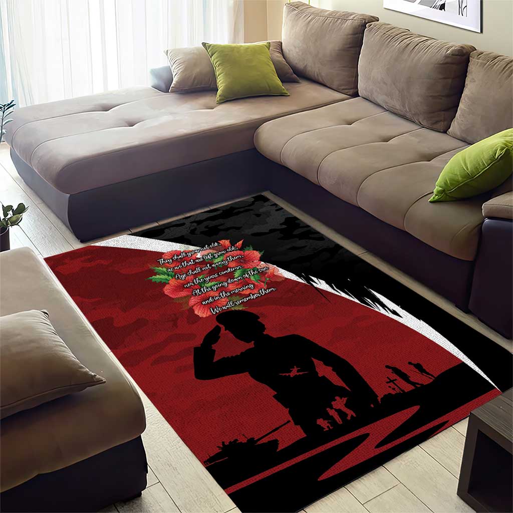 Anzac Day Women Veteran Area Rug Ode of Remembrance