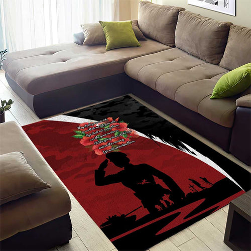 Anzac Day Women Veteran Area Rug Ode of Remembrance