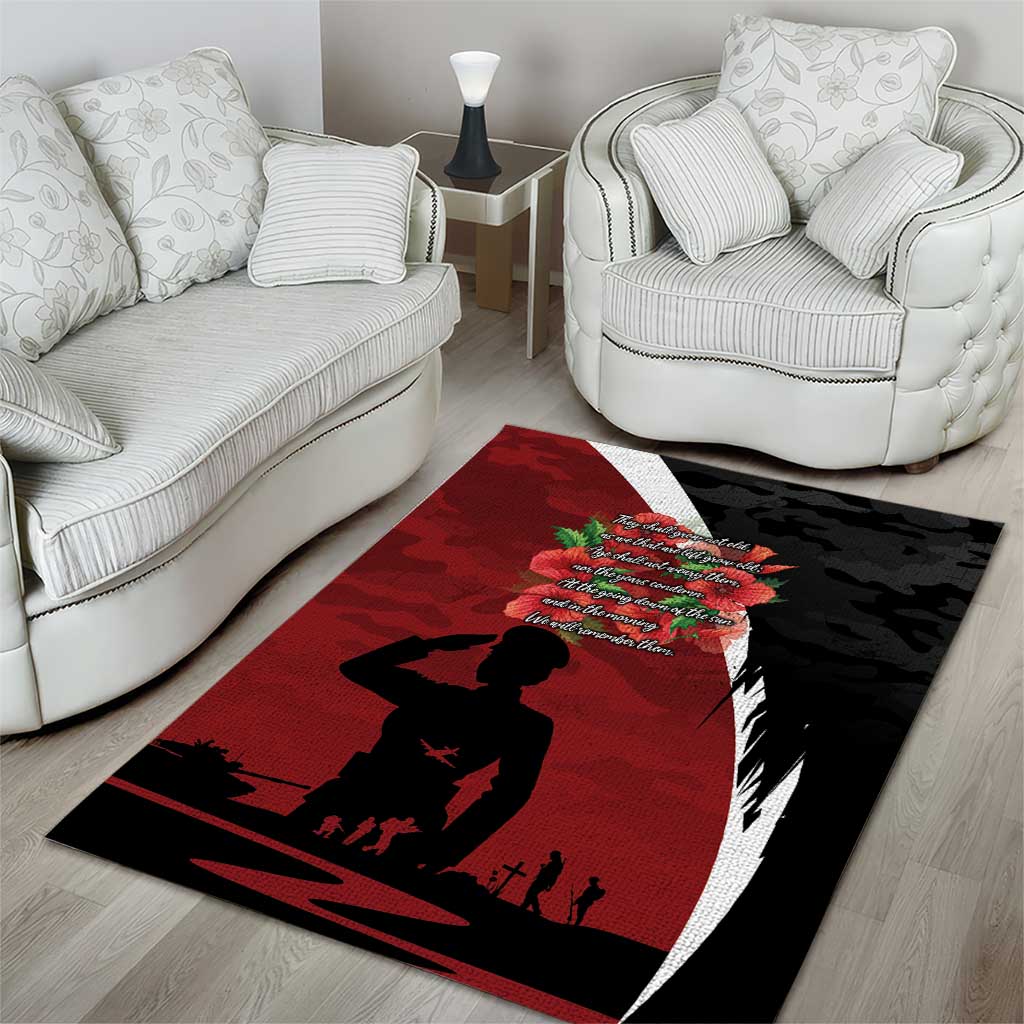 Anzac Day Women Veteran Area Rug Ode of Remembrance