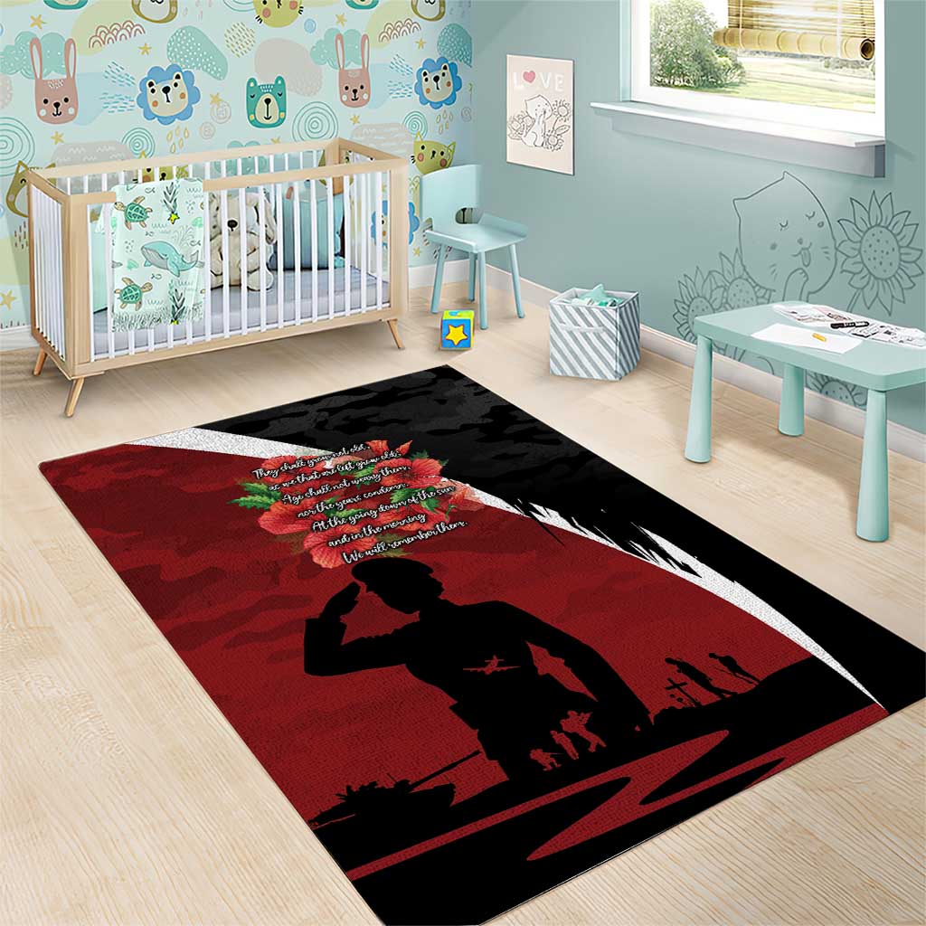 Anzac Day Women Veteran Area Rug Ode of Remembrance