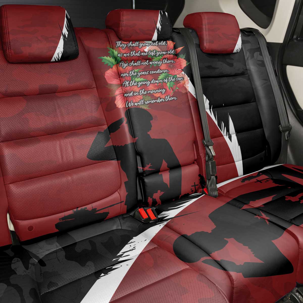 Anzac Day Women Veteran Back Car Seat Cover Ode of Remembrance