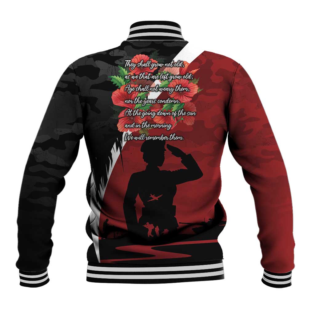 Anzac Day Women Veteran Baseball Jacket Ode of Remembrance