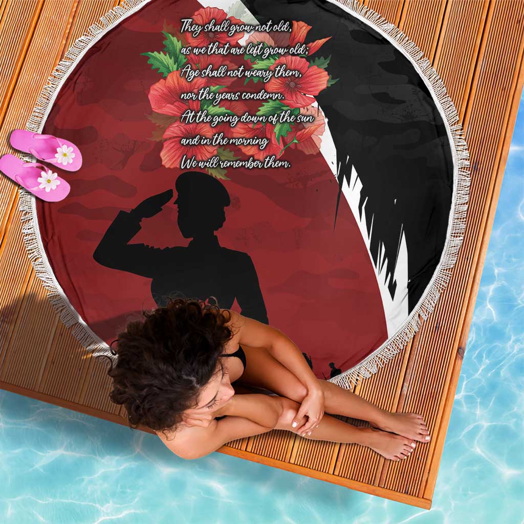 Anzac Day Women Veteran Beach Blanket Ode of Remembrance